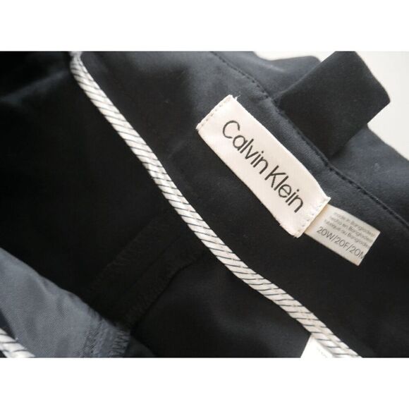 Calvin Klein Plus Size Black Tie-Belt Straight-Leg Pants 20W - Picture 8 of 9